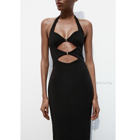 Zara CUT OUT BUCKLED HALTER DRESS - Picture 4 of 13